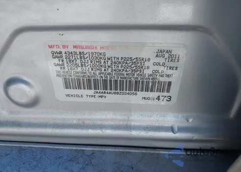 2011 Mitsubishi Outlander Sport Se z USA, uszkodzony, nr VIN JA4AR4AU8BZ024056